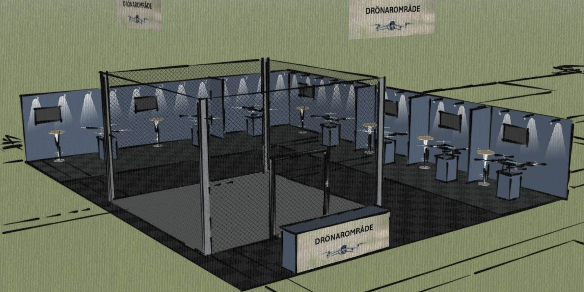TFM_puff image_Dronaromrade_1080x540px Sketch of the drone area at the National Defence Expo 2026.